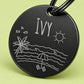 Florida Sunshine Engraved Dog Tag Circle Black