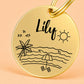 Florida Sunshine Engraved Dog Tag Circle Gold