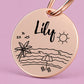 Florida Sunshine Engraved Dog Tag Circle Rose
