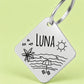 Florida Sunshine Engraved Dog Tag Diamond Silver