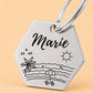 Florida Sunshine Engraved Dog Tag Hexagon Silver