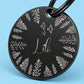 Fly High Engraved Dog Tag Circle Black
