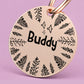 Fly High Engraved Dog Tag Circle Rose