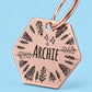 Fly High Engraved Dog Tag Hexagon Rose