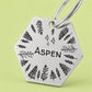 Fly High Engraved Dog Tag Hexagon Silver