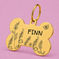 Lavender Engraved Dog Tag Bone Gold