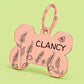 Lavender Engraved Dog Tag Bone Rose