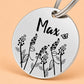 Lavender Engraved Dog Tag Circle Silver