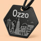 New York Engraved Dog Tag Hexagon Black