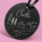 Tahoe Engraved Dog Tag Circle Black
