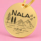 Tahoe Engraved Dog Tag Circle Gold