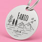 Tahoe Engraved Dog Tag Circle Silver