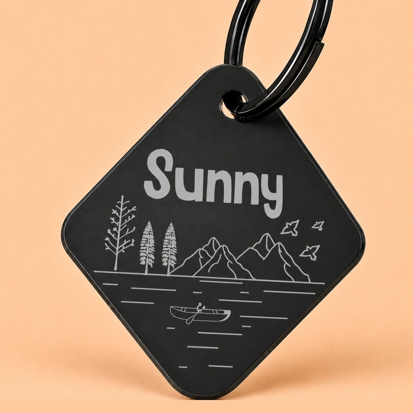 Tahoe Engraved Dog Tag Diamond Black