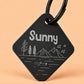 Tahoe Engraved Dog Tag Diamond Black
