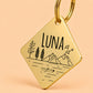 Tahoe Engraved Dog Tag Diamond Gold