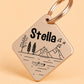 Tahoe Engraved Dog Tag Diamond Rose