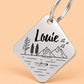 Tahoe Engraved Dog Tag Diamond Silver