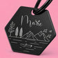 Tahoe Engraved Dog Tag Hexagon Black