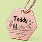 Tahoe Engraved Dog Tag Hexagon Rose
