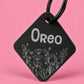 Wildflower Engraved Dog Tag Diamond Black