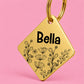 Wildflower Engraved Dog Tag Diamond Gold