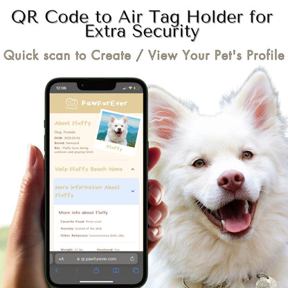 AirTag Holder - AirTag Holder with QR Code for Dogs & Cats, 1 Count