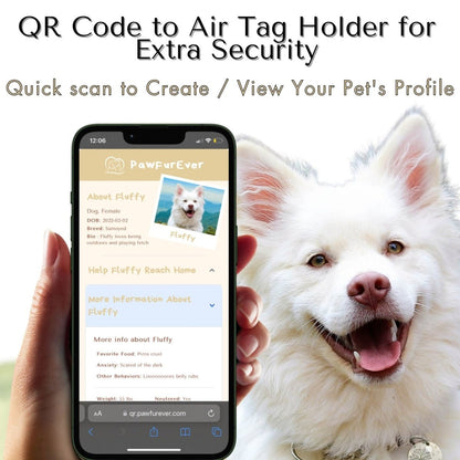 AirTag Holder - AirTag Holder with QR Code for Dogs & Cats, 1 Count