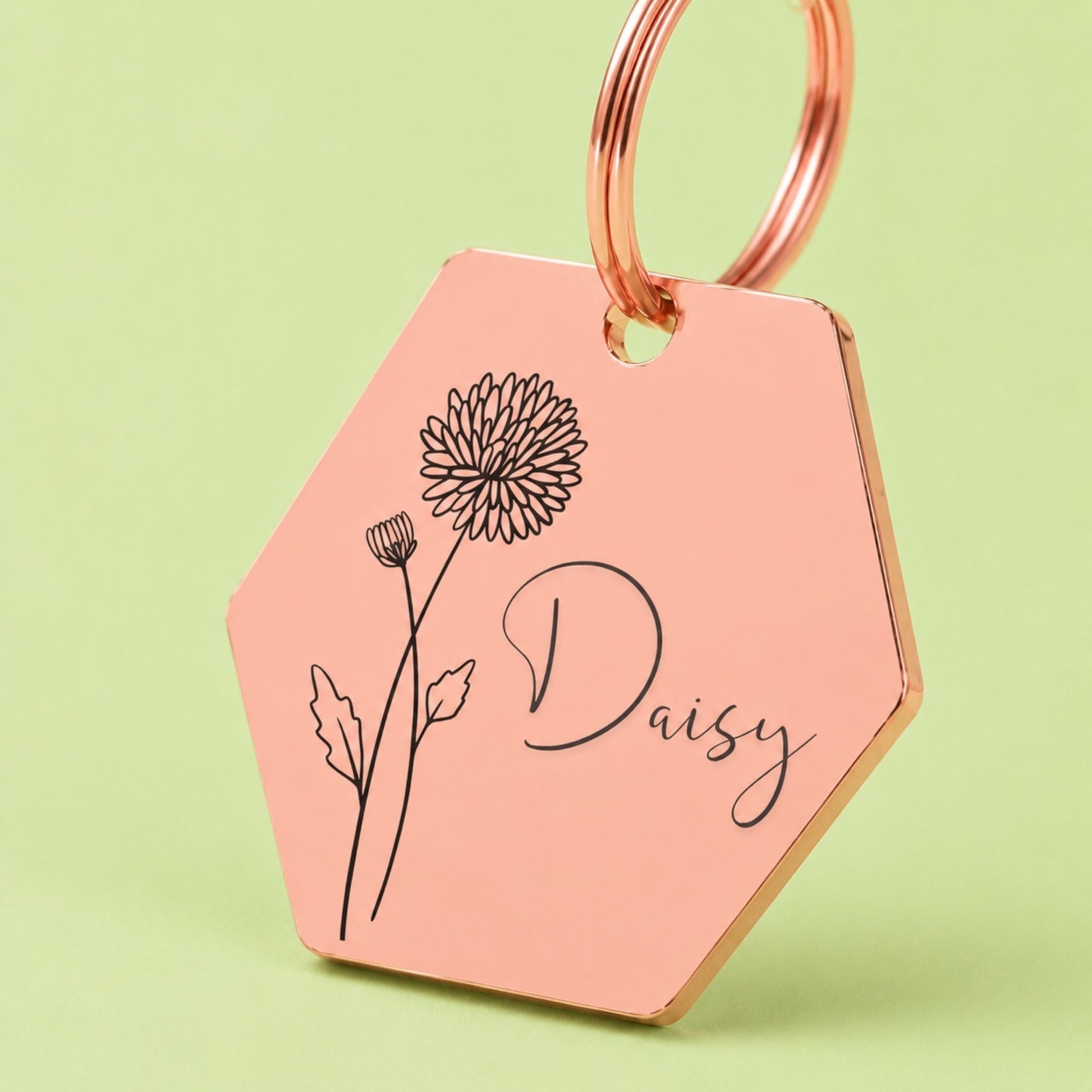 Birth Flower Dog Tag - Chrysanthemum Birth Flower Dog Tag, November