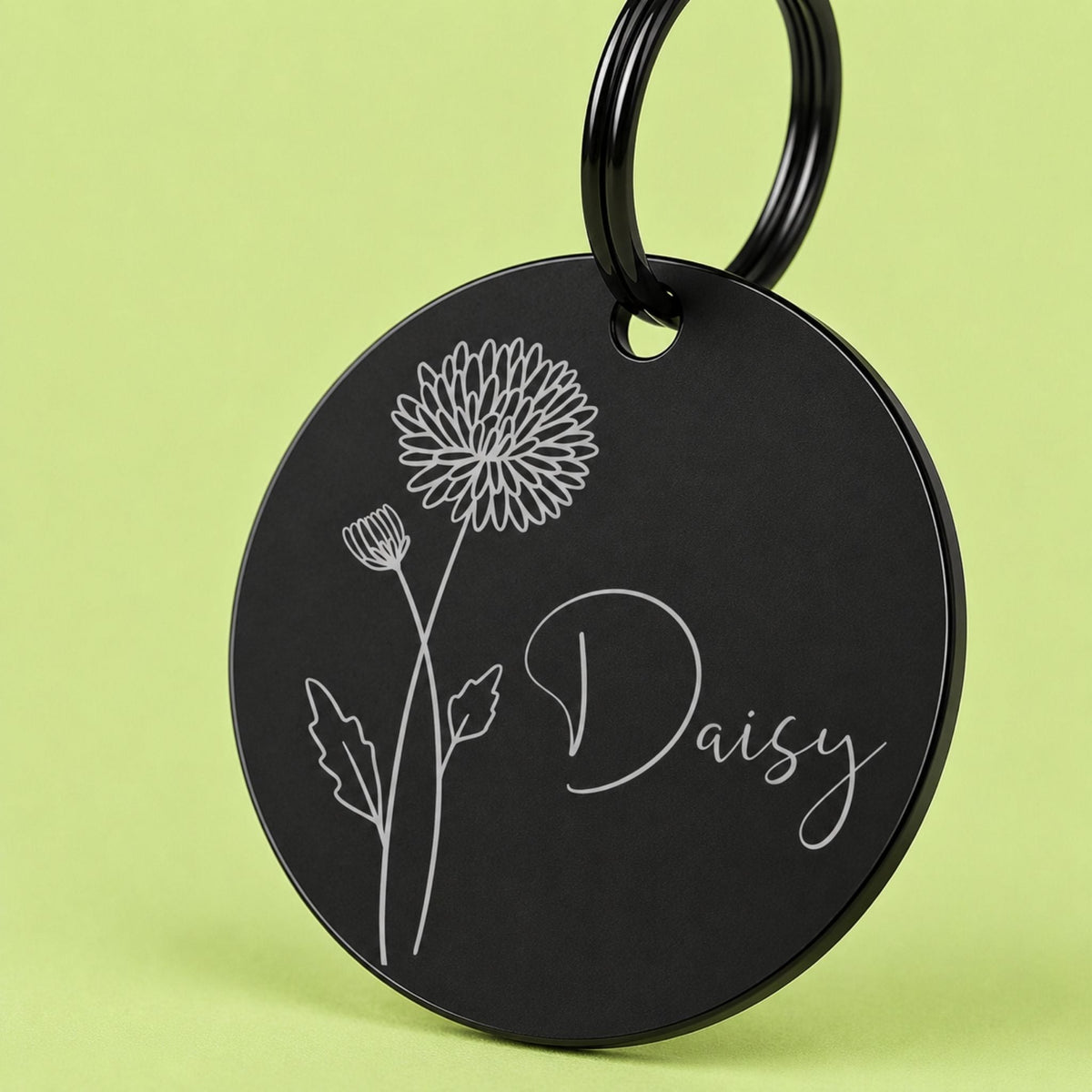 Birth Flower Dog Tag - Chrysanthemum Birth Flower Dog Tag, November