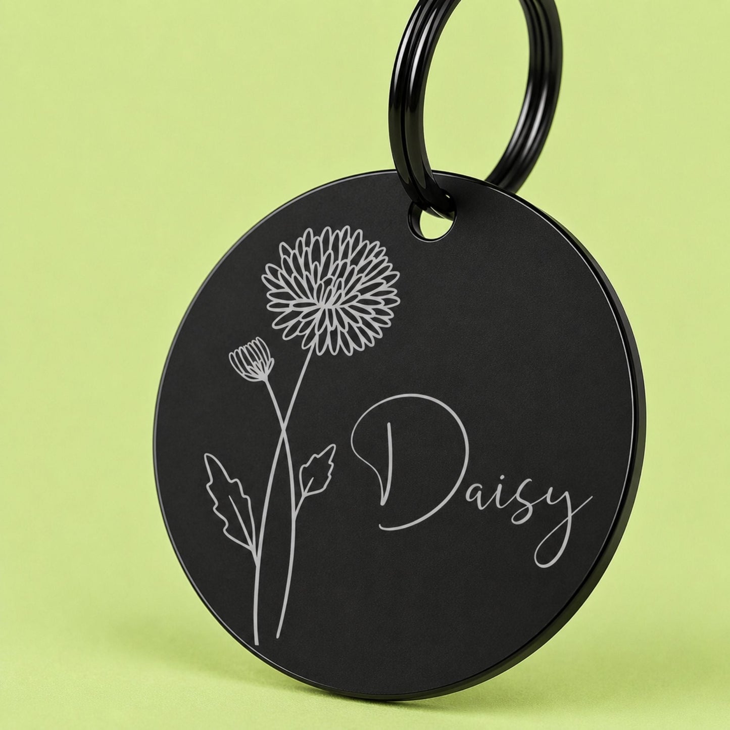 Birth Flower Dog Tag - Chrysanthemum Birth Flower Dog Tag, November
