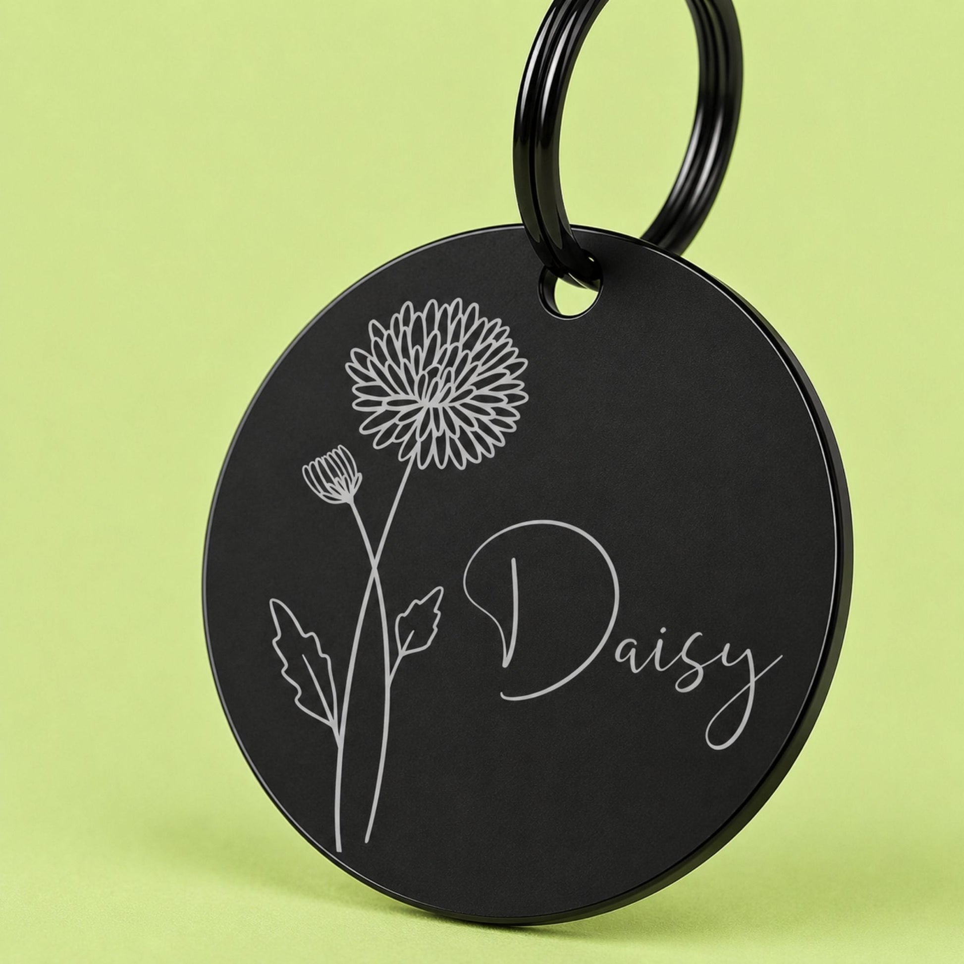 Birth Flower Dog Tag - Chrysanthemum Birth Flower Dog Tag, November