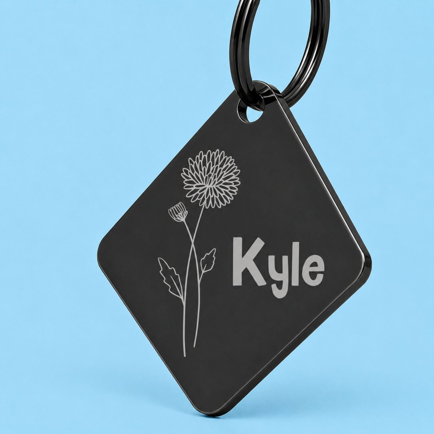 Birth Flower Dog Tag - Chrysanthemum Birth Flower Dog Tag, November