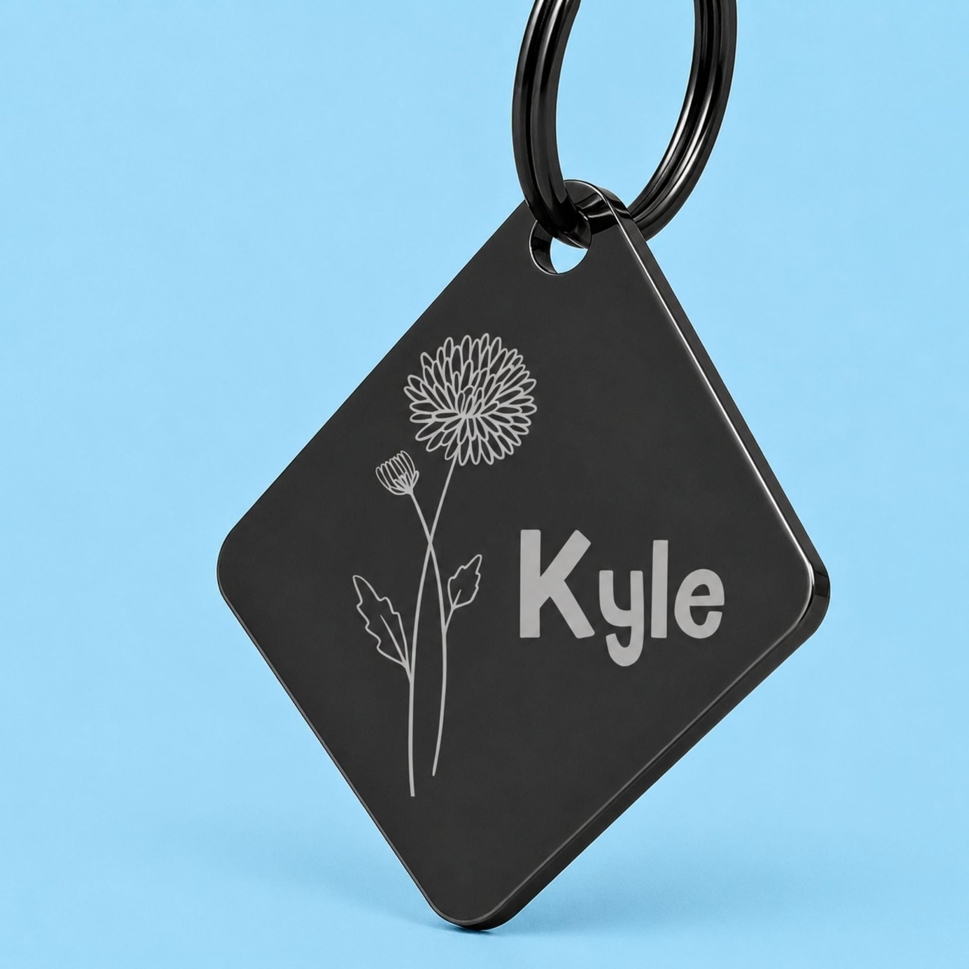 Birth Flower Dog Tag - Chrysanthemum Birth Flower Dog Tag, November