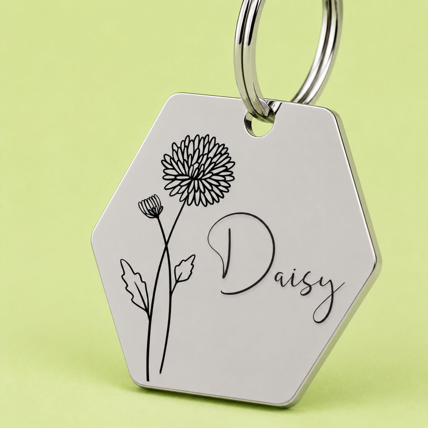 Birth Flower Dog Tag - Chrysanthemum Birth Flower Dog Tag, November