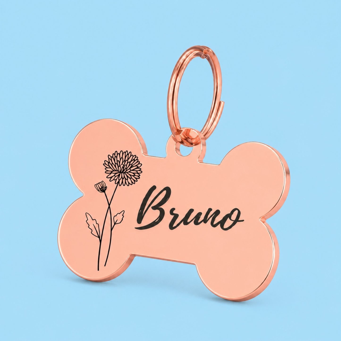 Birth Flower Dog Tag - Chrysanthemum Birth Flower Dog Tag, November