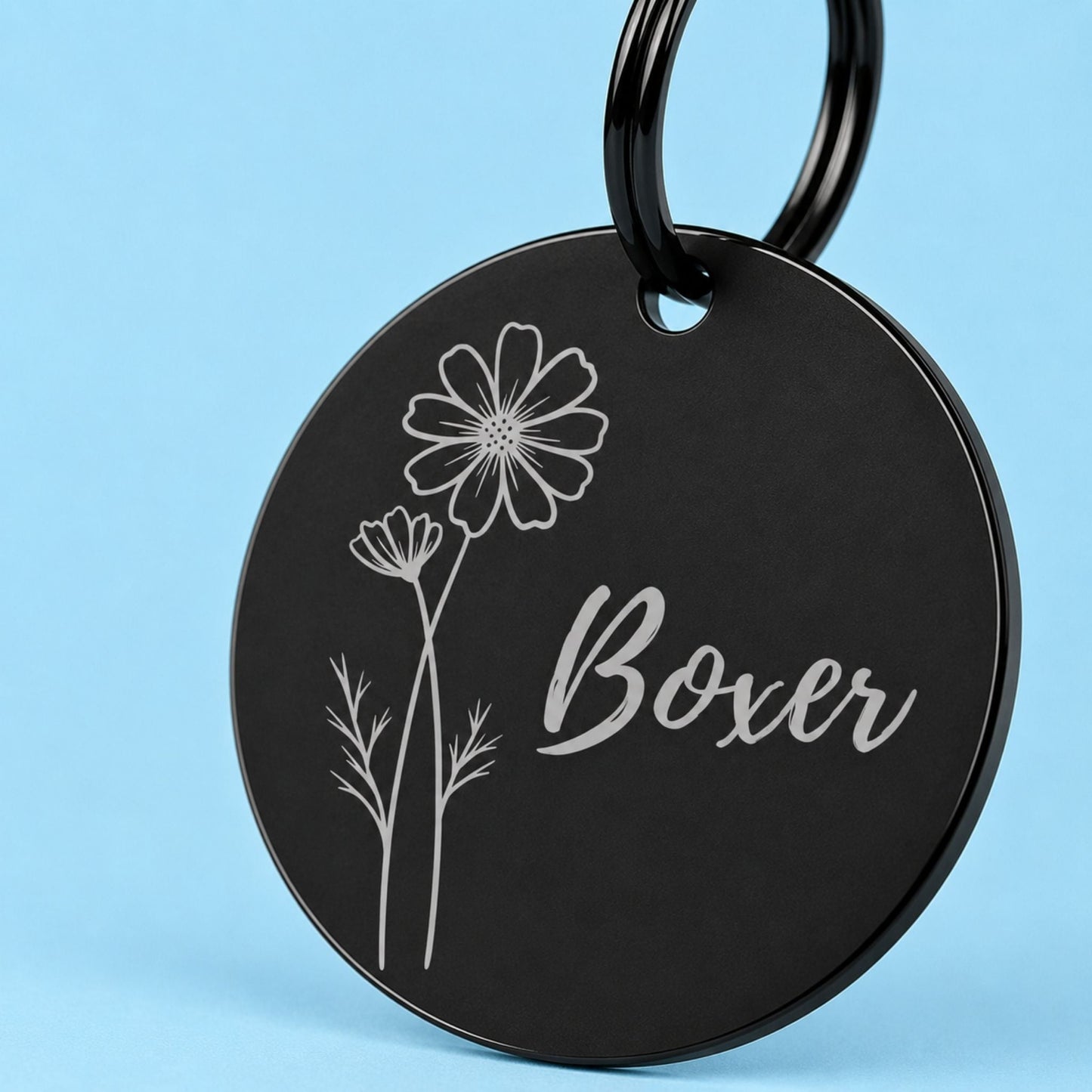 Birth Flower Dog Tag - Cosmos Birth Flower Dog Tag, October