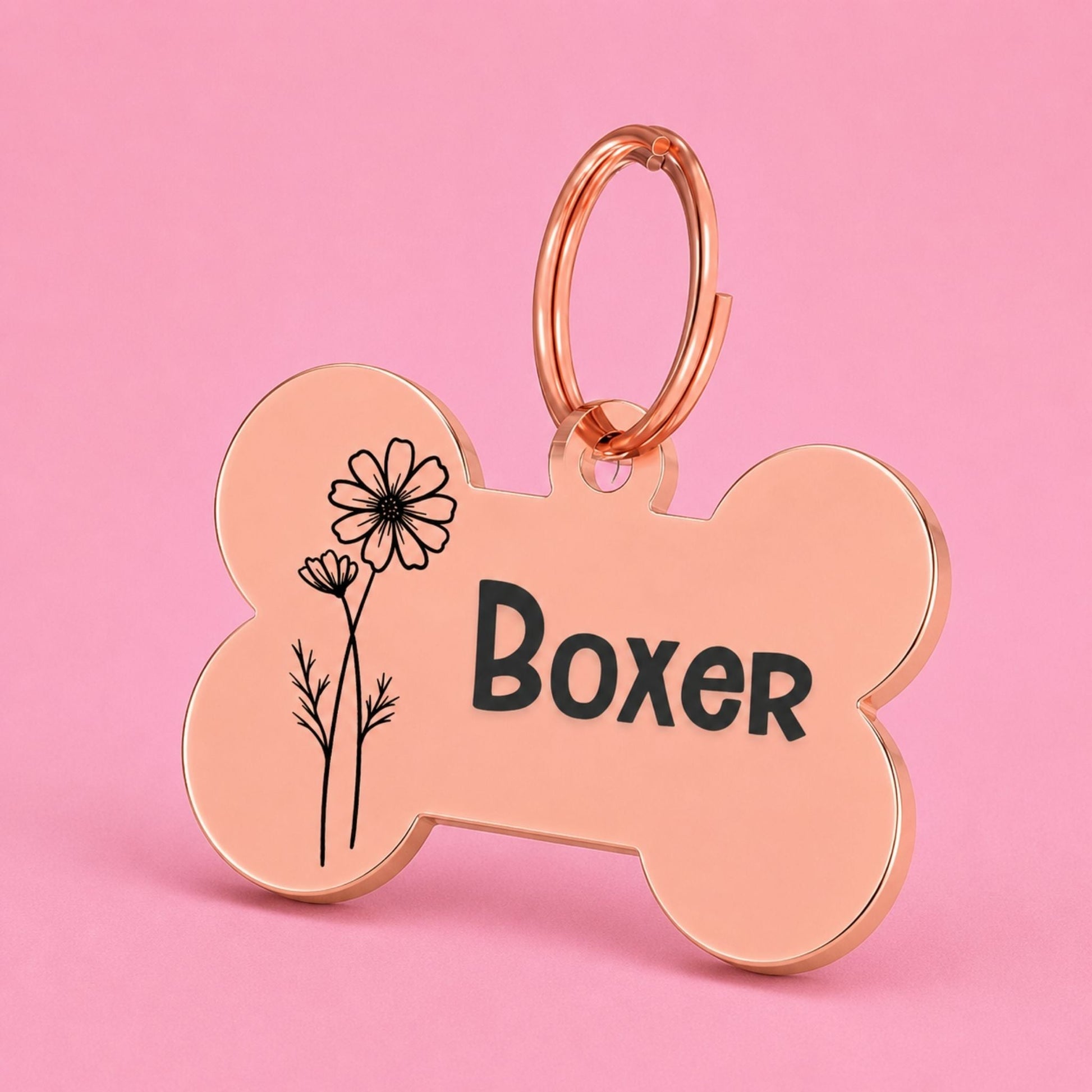 Birth Flower Dog Tag - Cosmos Birth Flower Dog Tag, October