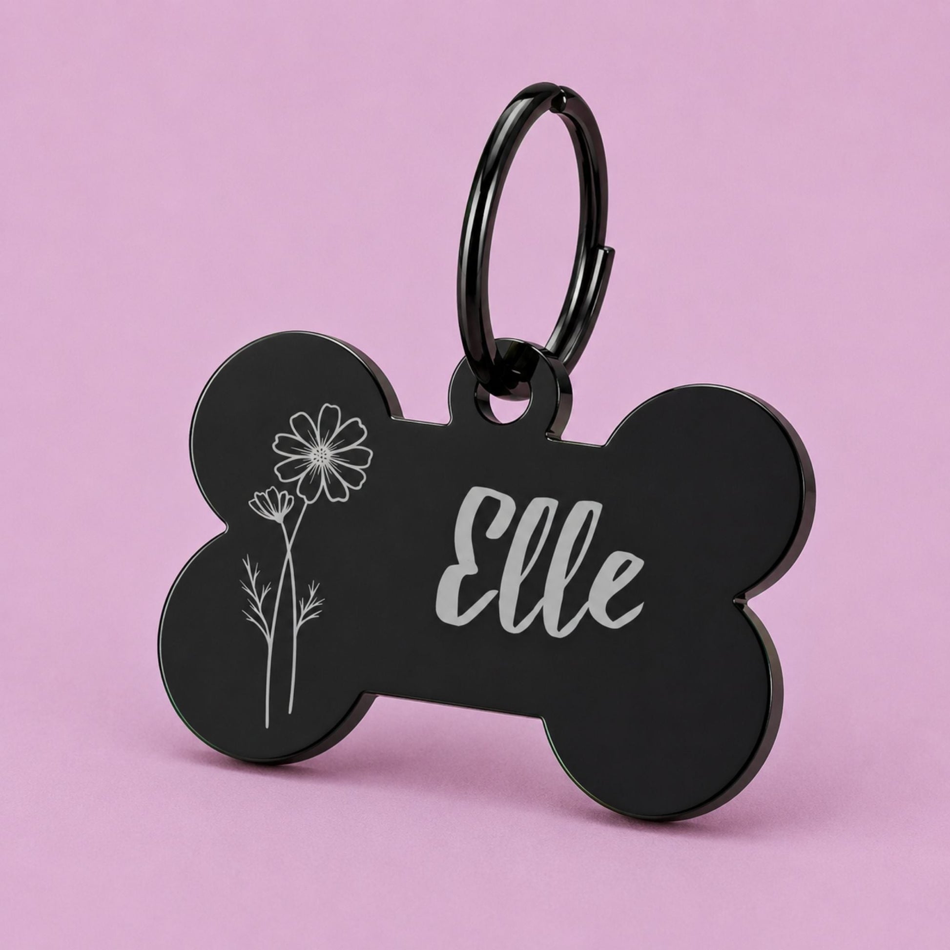 Birth Flower Dog Tag - Cosmos Birth Flower Dog Tag, October