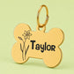 Birth Flower Dog Tag - Daffodil Birth Flower Dog Tag, March