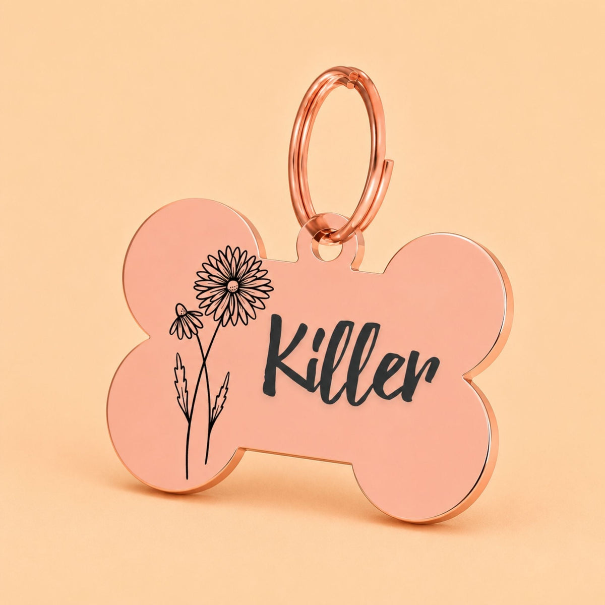 Birth Flower Dog Tag - Daisy Birth Flower Dog Tag, April