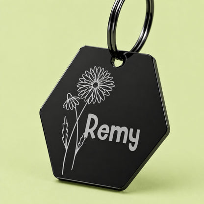 Birth Flower Dog Tag - Daisy Birth Flower Dog Tag, April