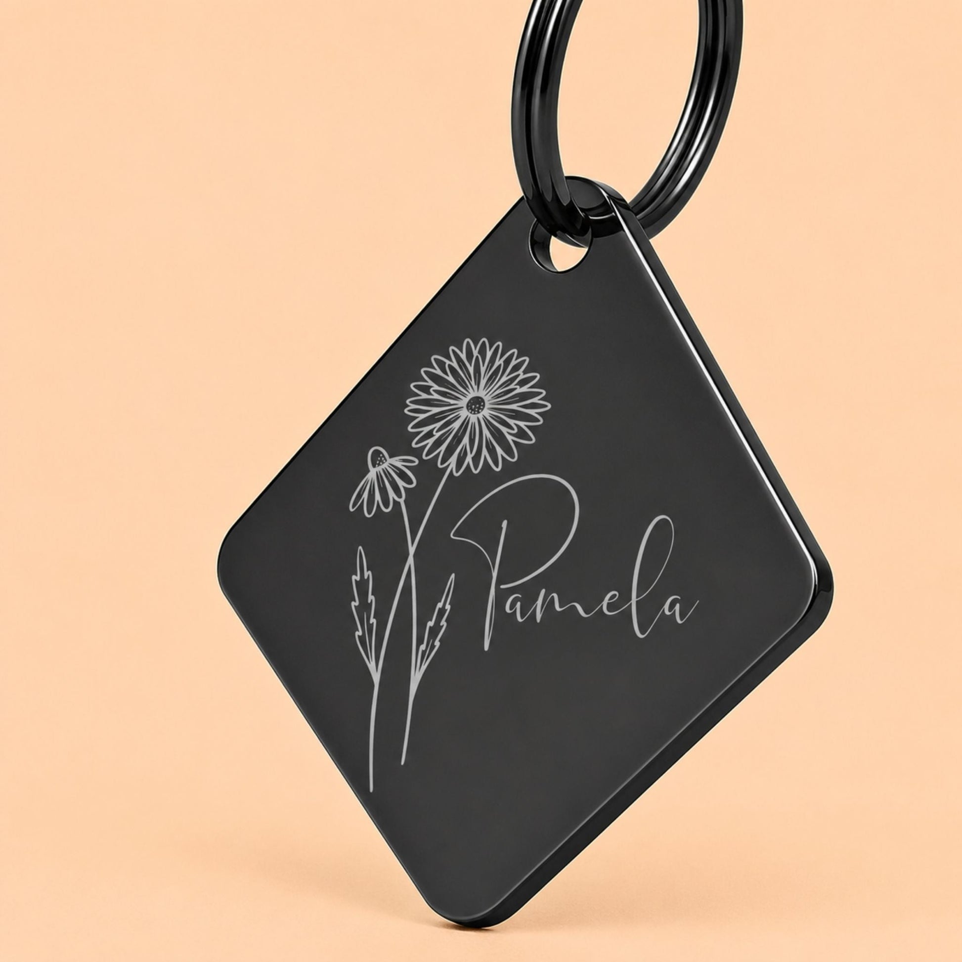 Birth Flower Dog Tag - Daisy Birth Flower Dog Tag, April