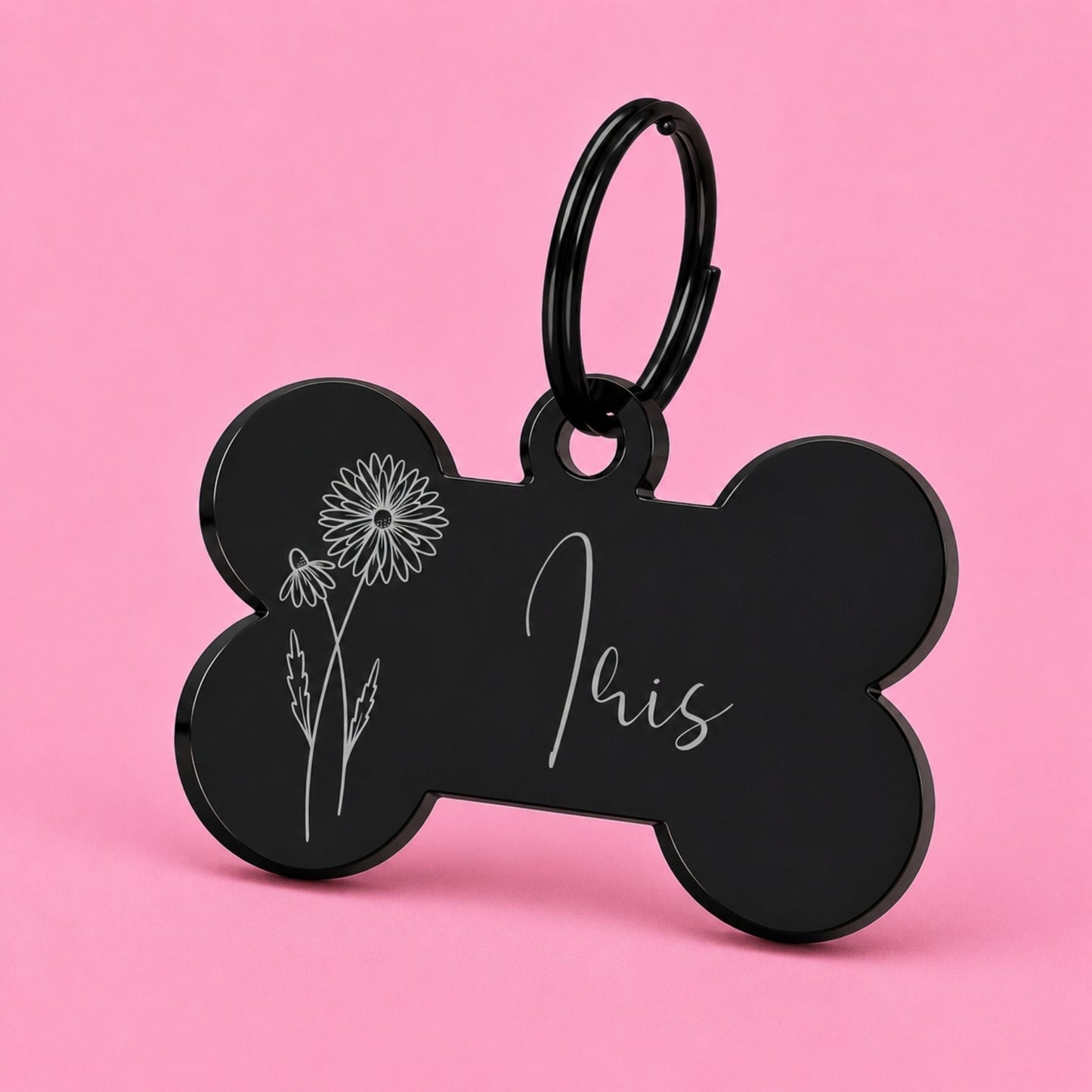 Birth Flower Dog Tag - Daisy Birth Flower Dog Tag, April