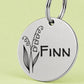 Birth Flower Dog Tag - Lily of the Valley Birth Flower Dog Tag, May