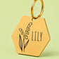 Birth Flower Dog Tag - Lily of the Valley Birth Flower Dog Tag, May