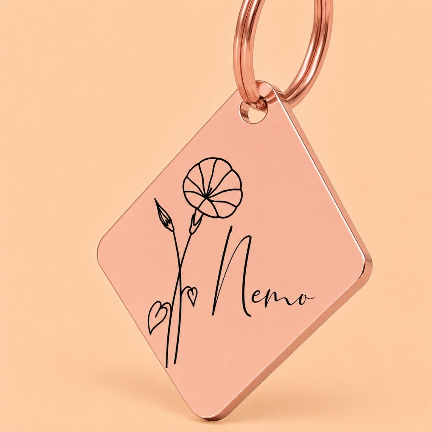 Birth Flower Dog Tag - Morning Glory Birth Flower Dog Tag, September