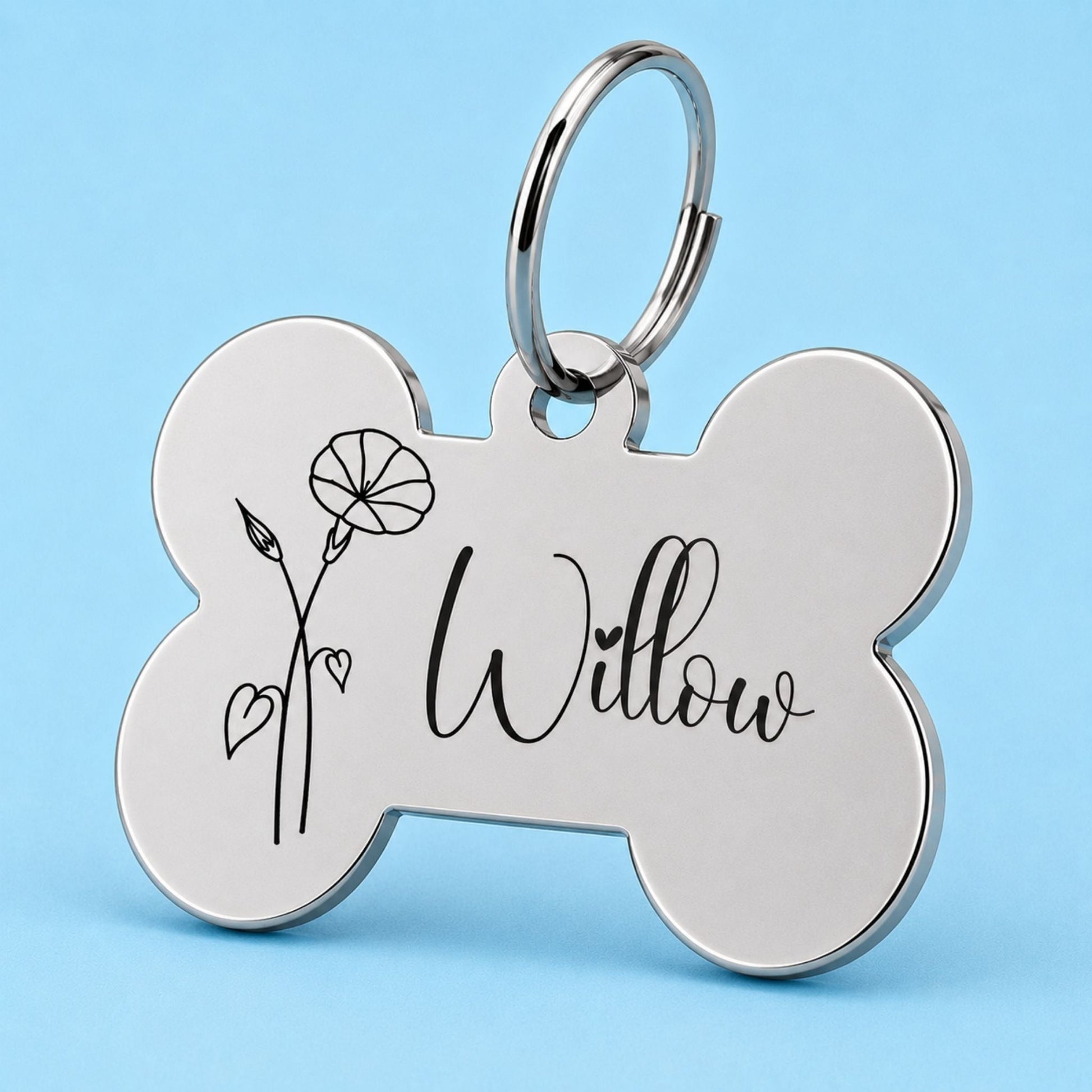 Birth Flower Dog Tag - Morning Glory Birth Flower Dog Tag, September