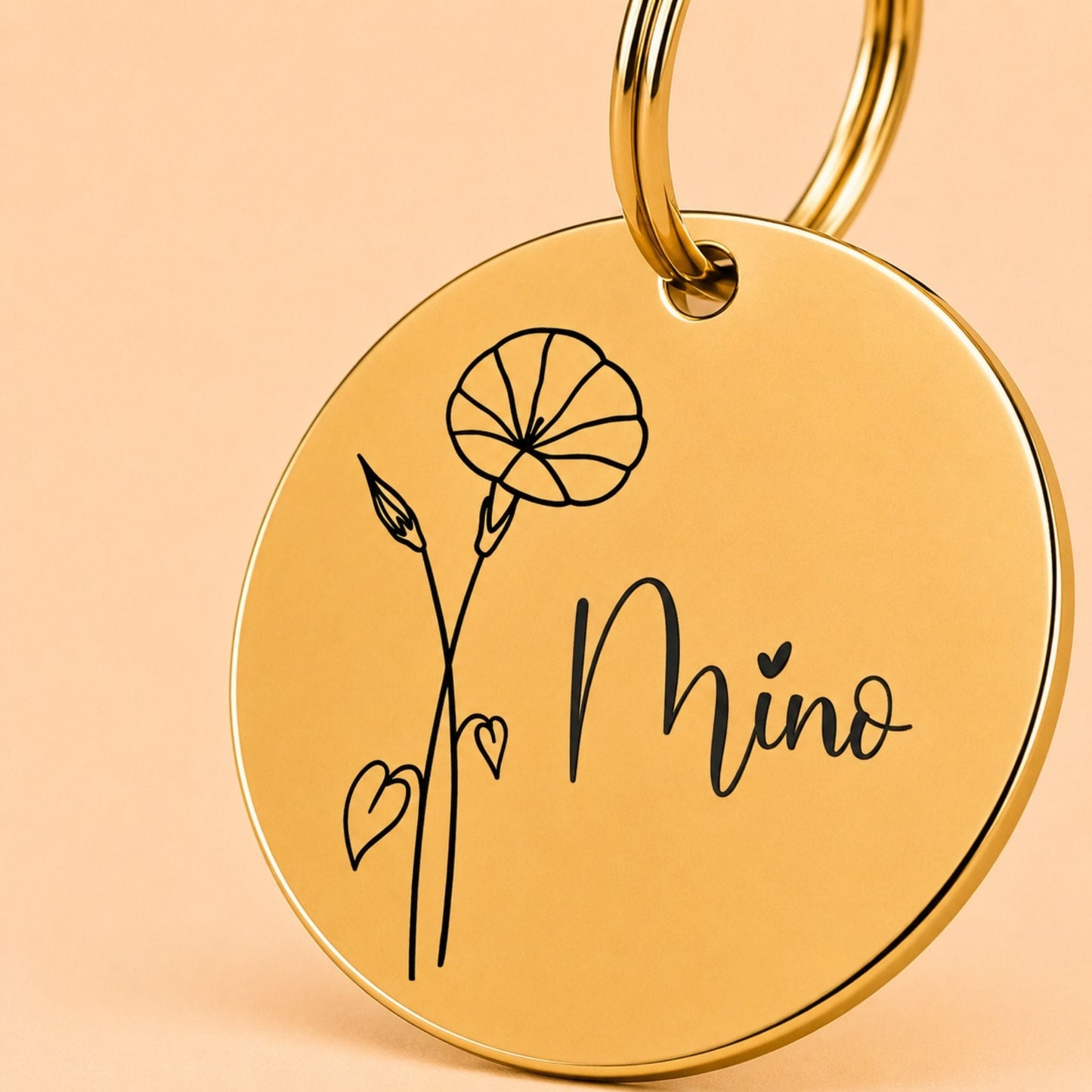 Birth Flower Dog Tag - Morning Glory Birth Flower Dog Tag, September