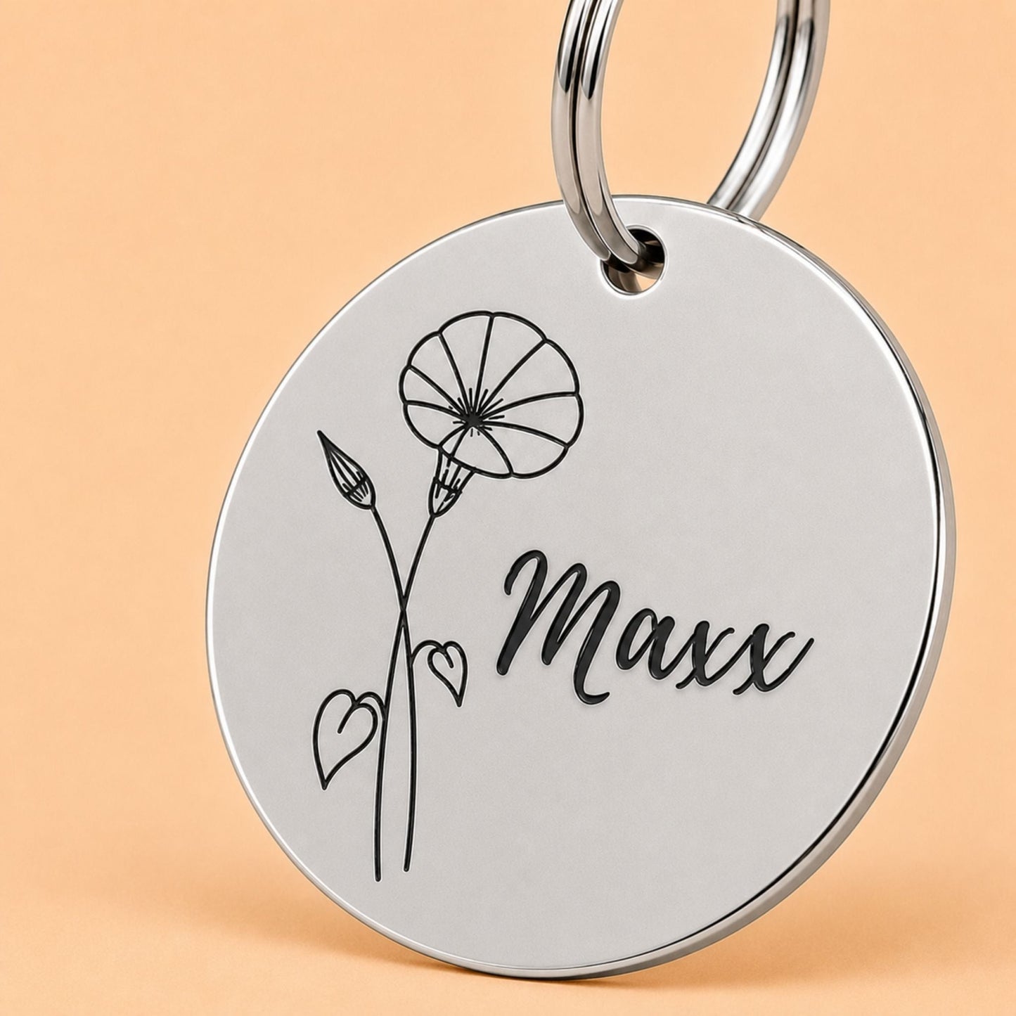 Birth Flower Dog Tag - Morning Glory Birth Flower Dog Tag, September