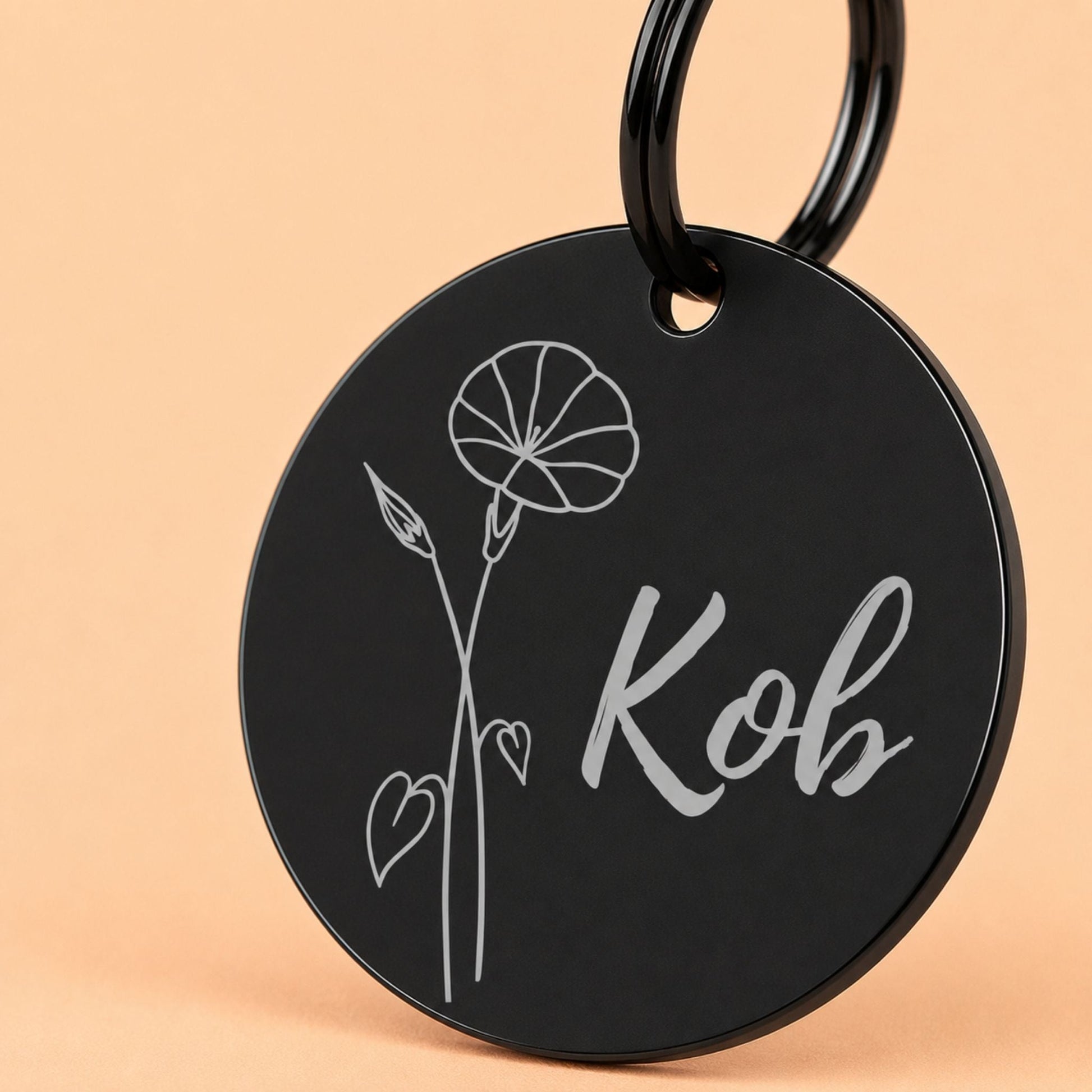 Birth Flower Dog Tag - Morning Glory Birth Flower Dog Tag, September